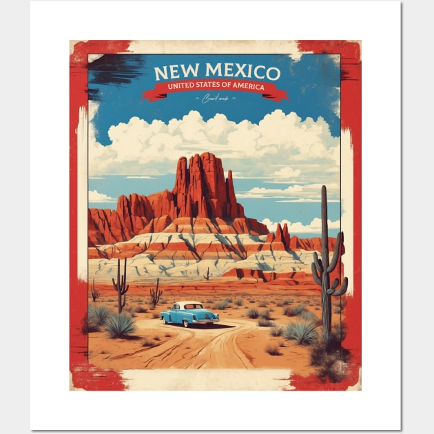 New Mexico United States of America Tourism Vintage Poster Wall Art by TravelersGems